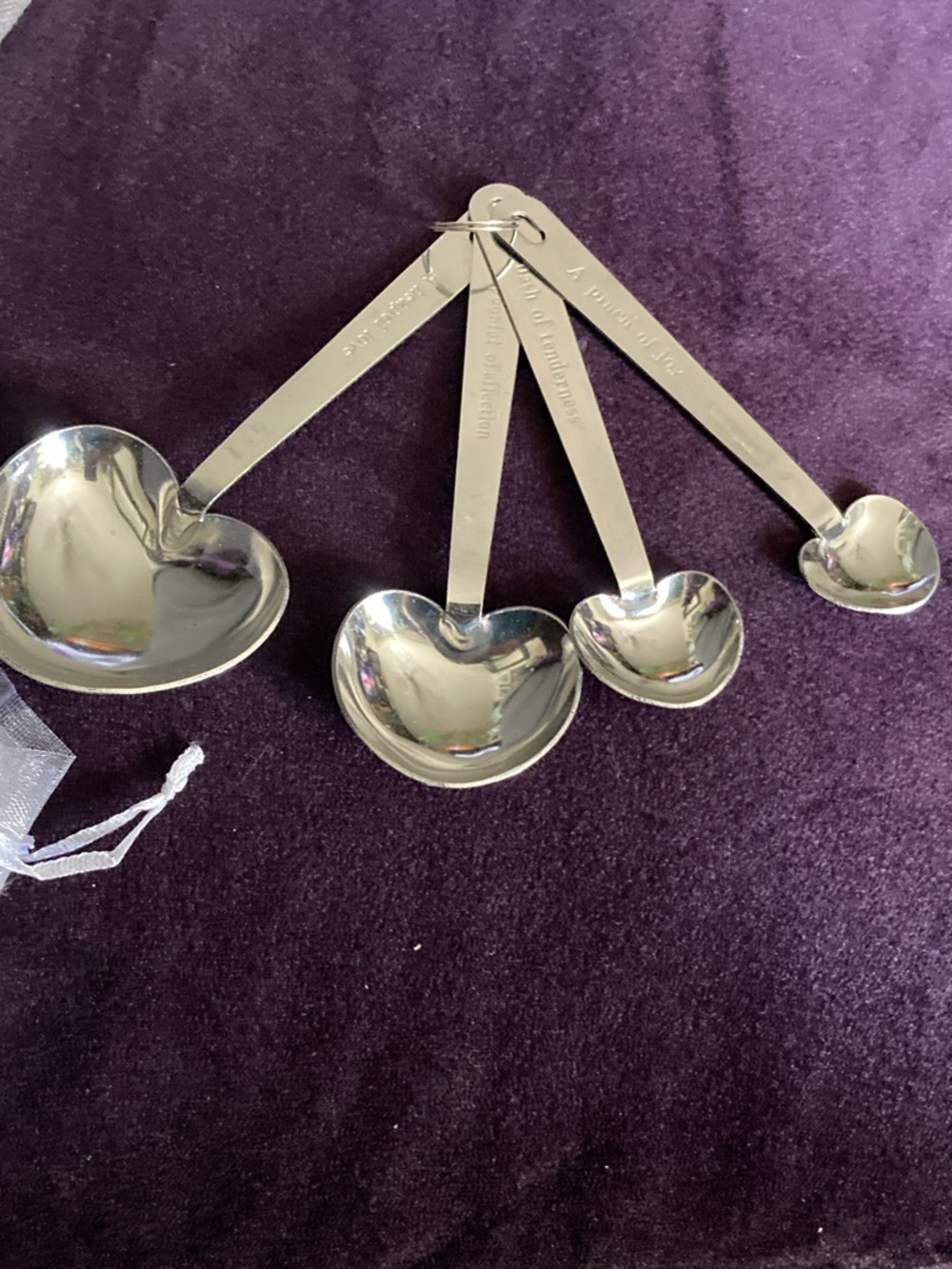 Heart-Shaped Stainless Steel Measuring Spoon Set - Silver - Picture 2 of 5